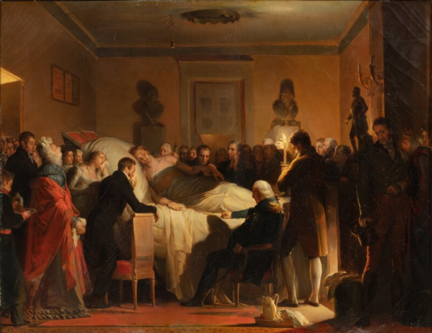 "Les derniers instants du duc de Berry", huile sur toile d'Evarsite Fragonard, 57 x 73 cm, source : Vente Guerrand-Hermès Sothebys