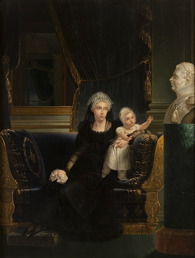La duchesse de Berry en veuve avec sa fille Louise, 1820, par François-Joseph Kinson